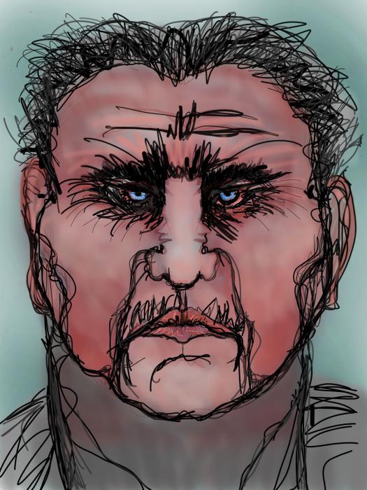 Angry Man, Digital image, print, face, faces
