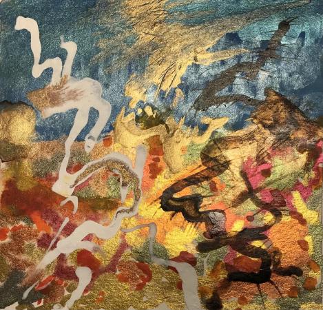 Limited Edition of 10, Hand Painted,  Mixed Media, Digital Print  8' x 8"